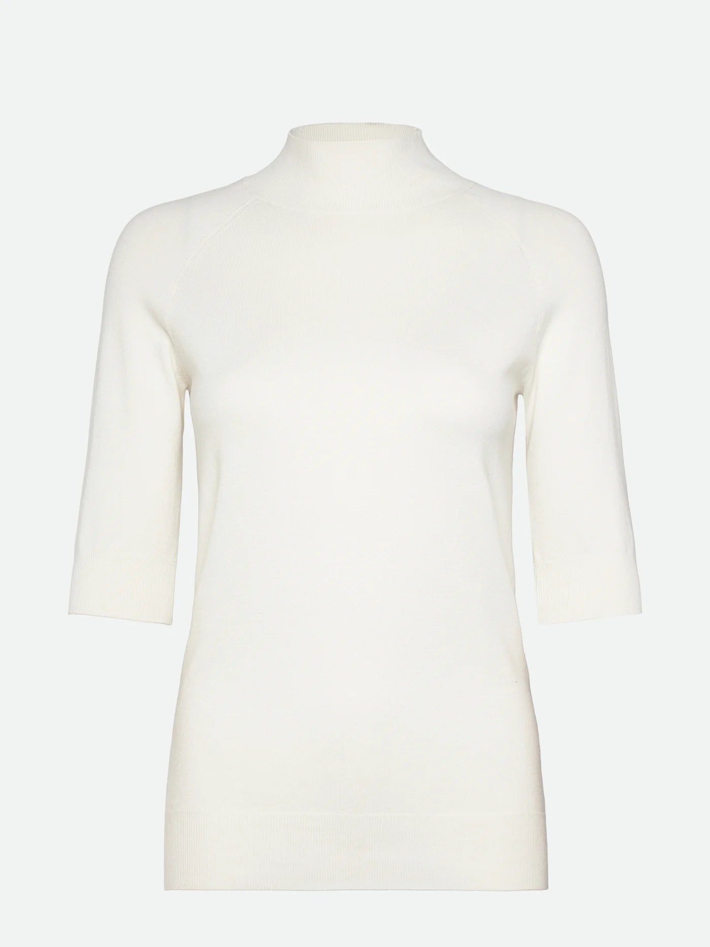 Denise Short Sleeve Turtleneck Jumper - White