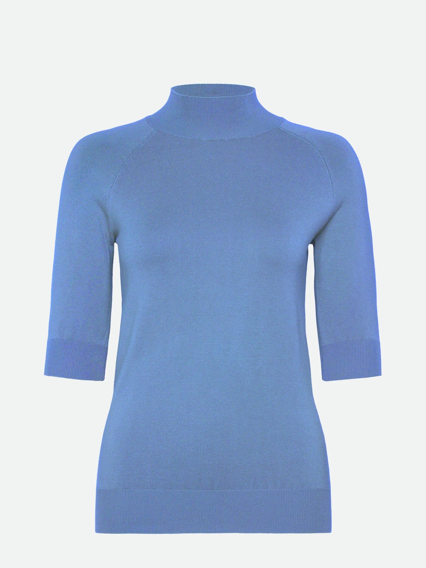 Denise Short Sleeve Turtleneck Jumper - Blue