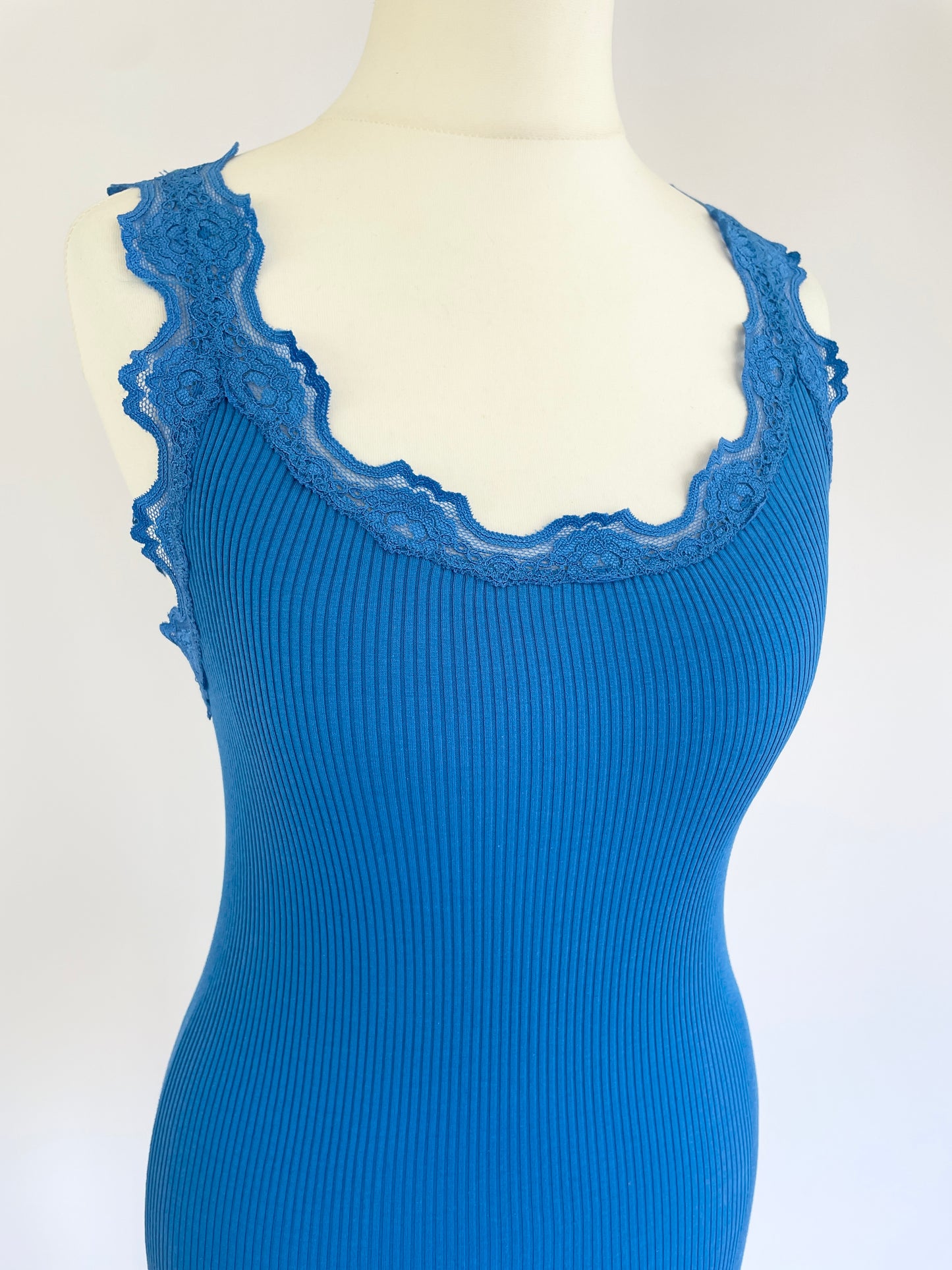 Babette Silk Blend Tank - French Blue