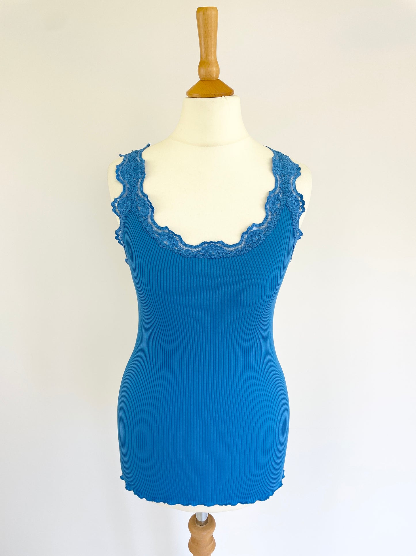 Babette Silk Blend Tank - French Blue