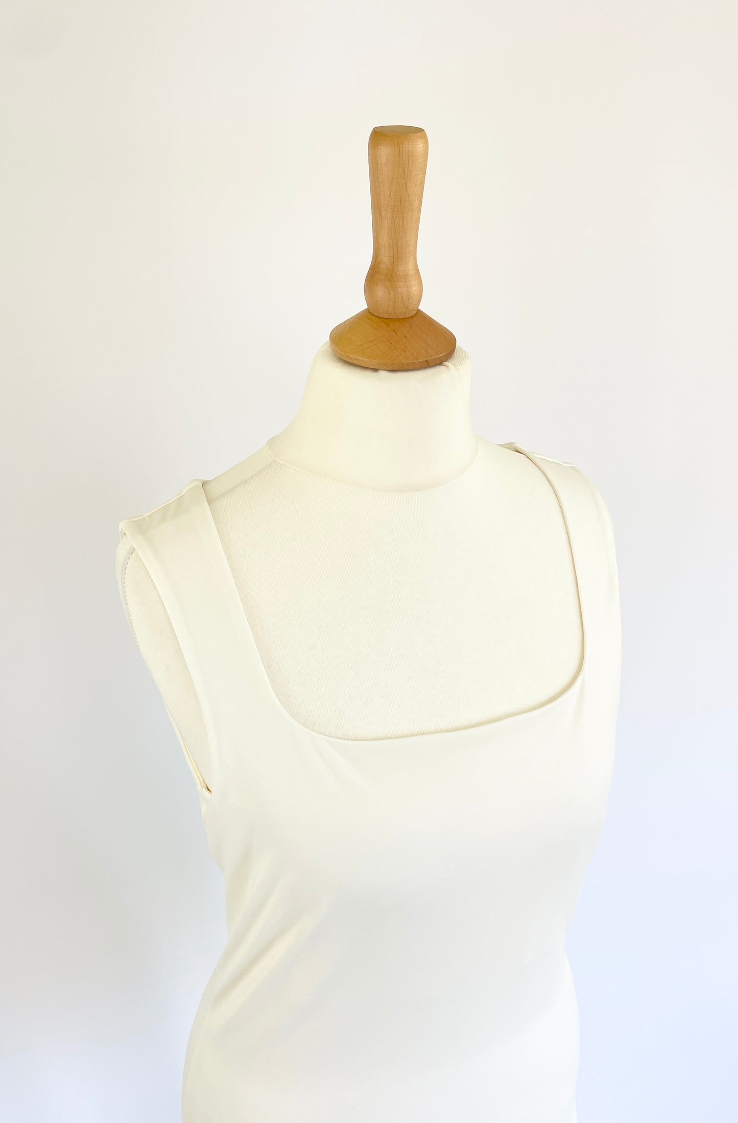 Billie Square Neck Tank - White