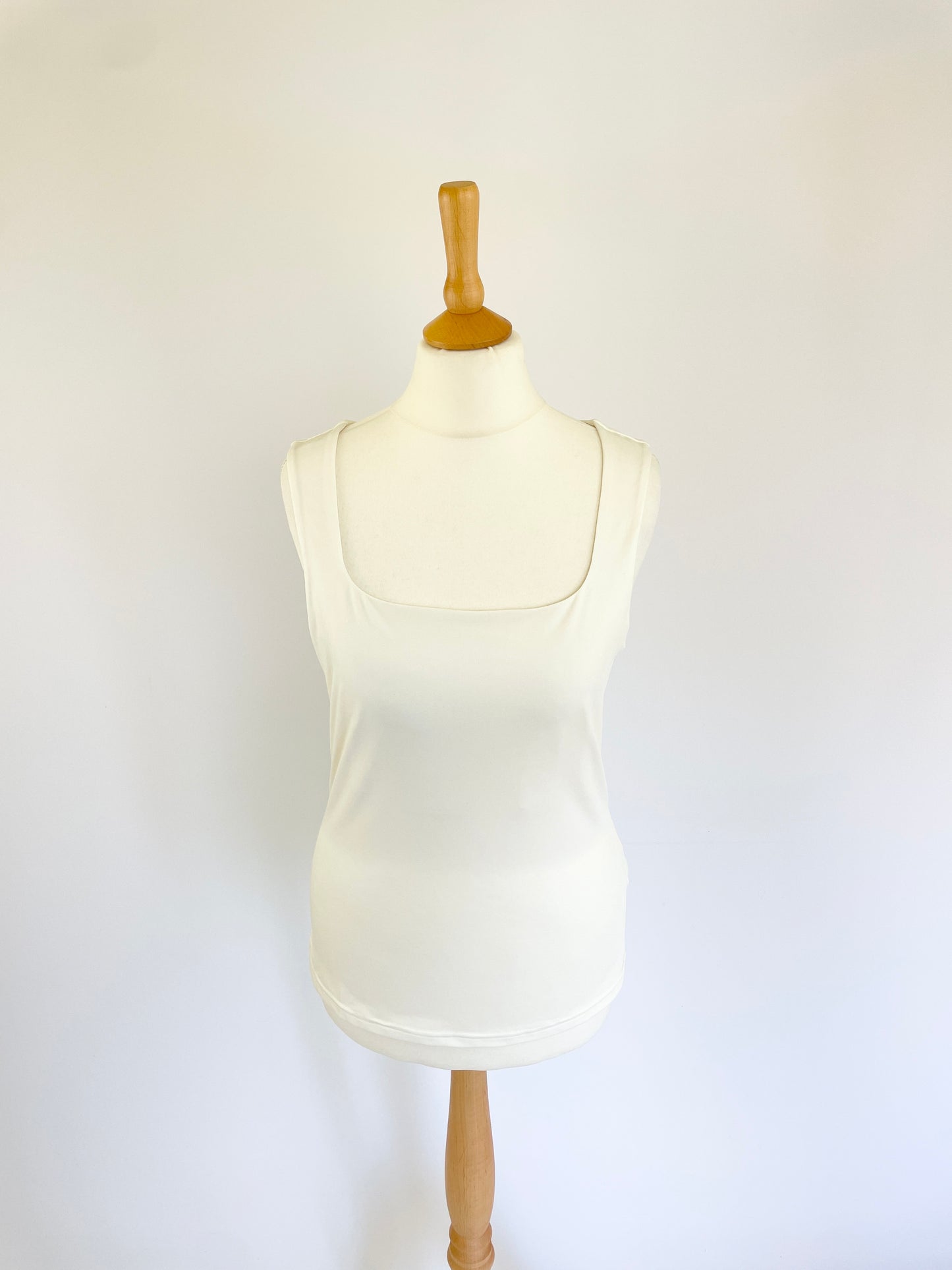 Billie Square Neck Tank - White
