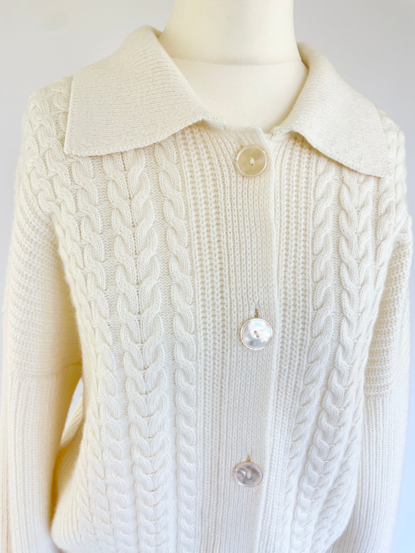 Cashmere Mix Cable Cardigan