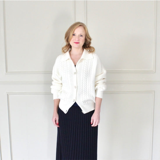 Cashmere Mix Cable Cardigan
