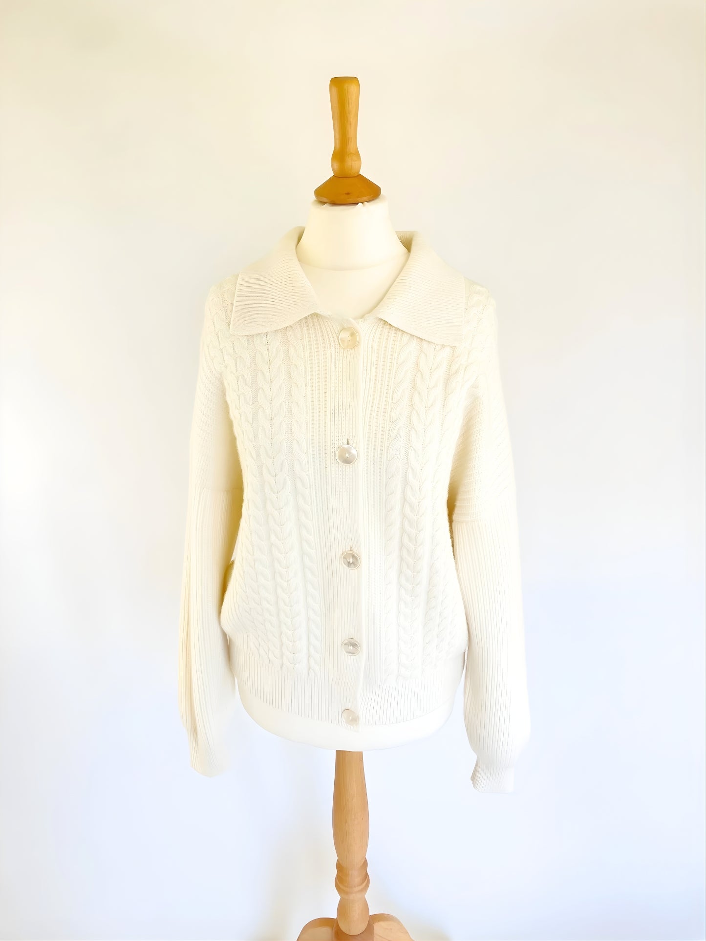 Cashmere Mix Cable Cardigan