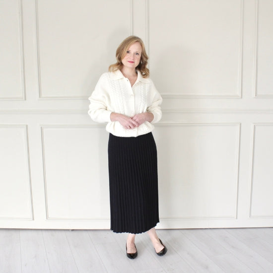 Cashmere Mix Cable Cardigan