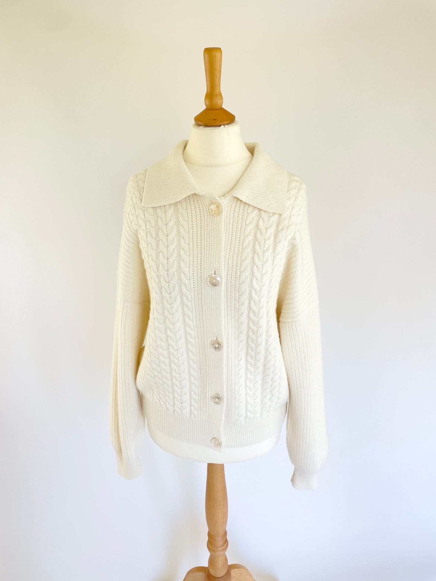 Cashmere Mix Cable Cardigan