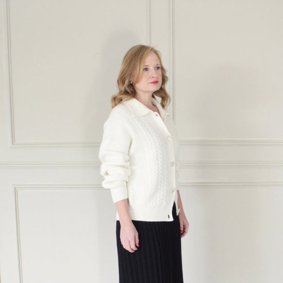 Cashmere Mix Cable Cardigan