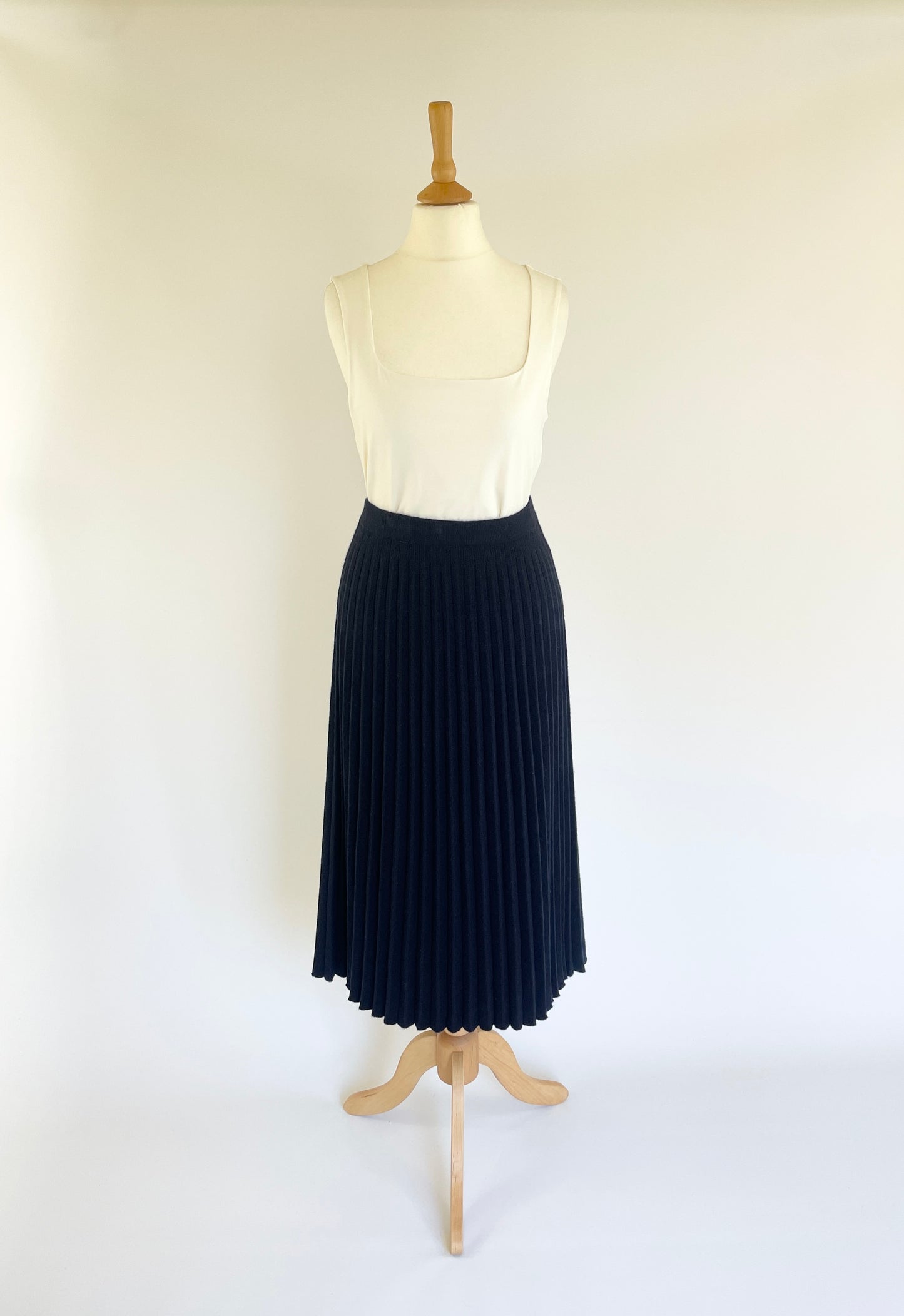 Cashmere Mix Pleated Skirt