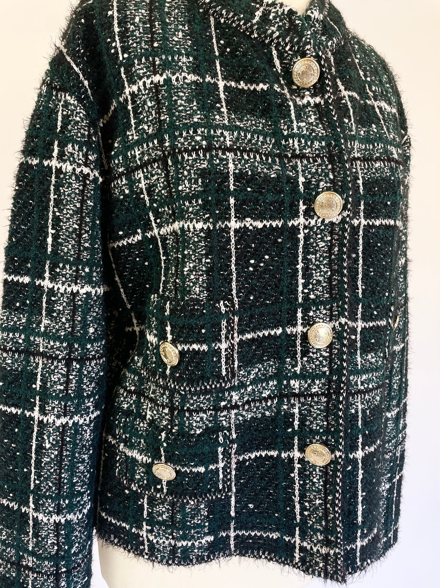 Check Cropped Jacket