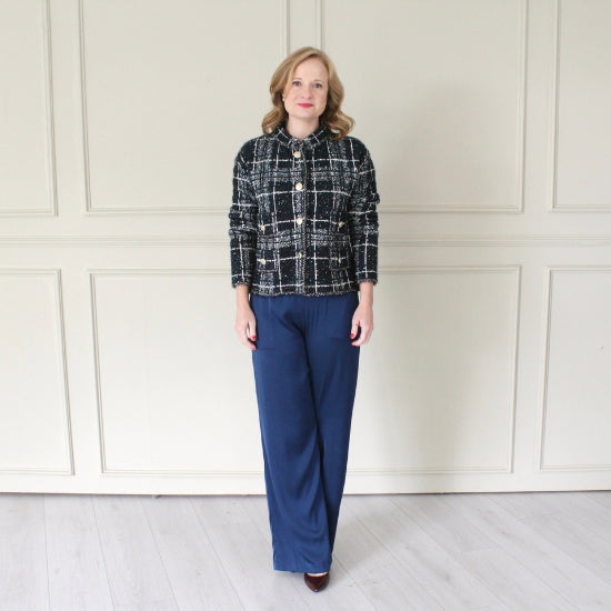 Check Cropped Jacket