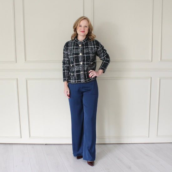 Check Cropped Jacket