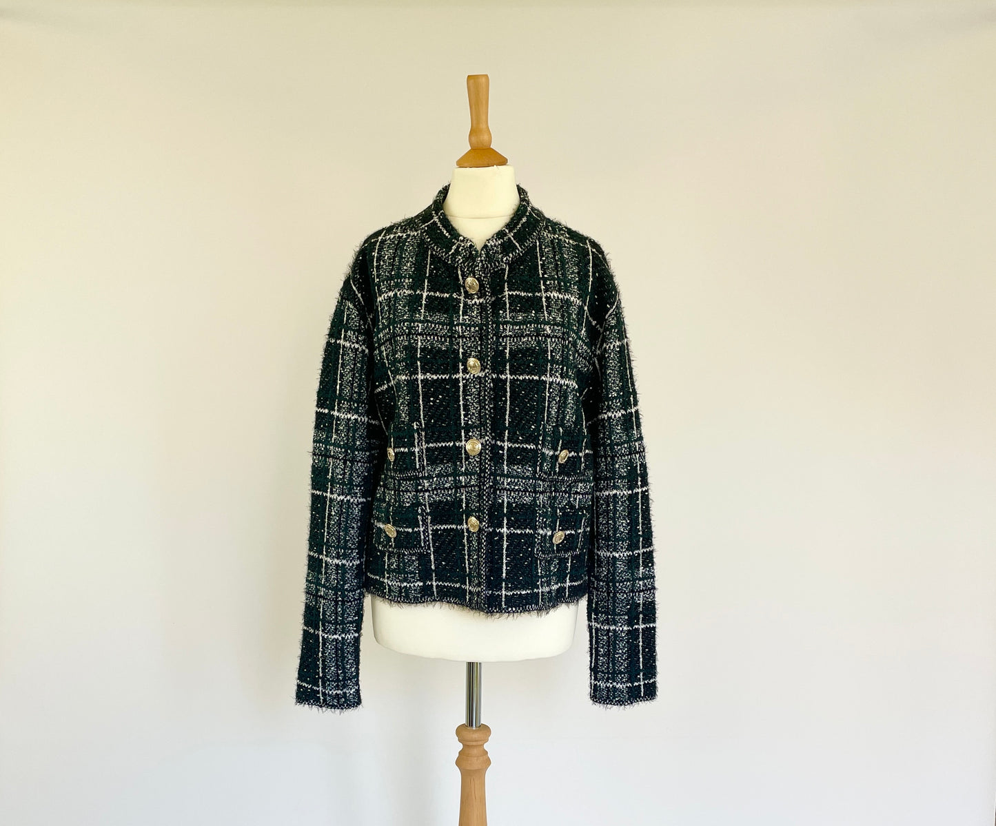 Check Cropped Jacket