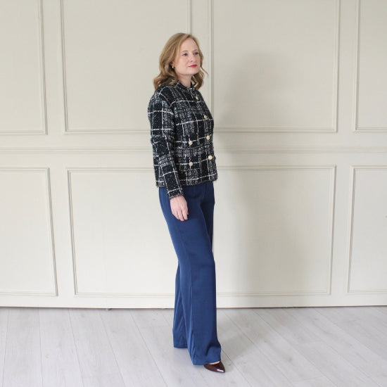 Check Cropped Jacket