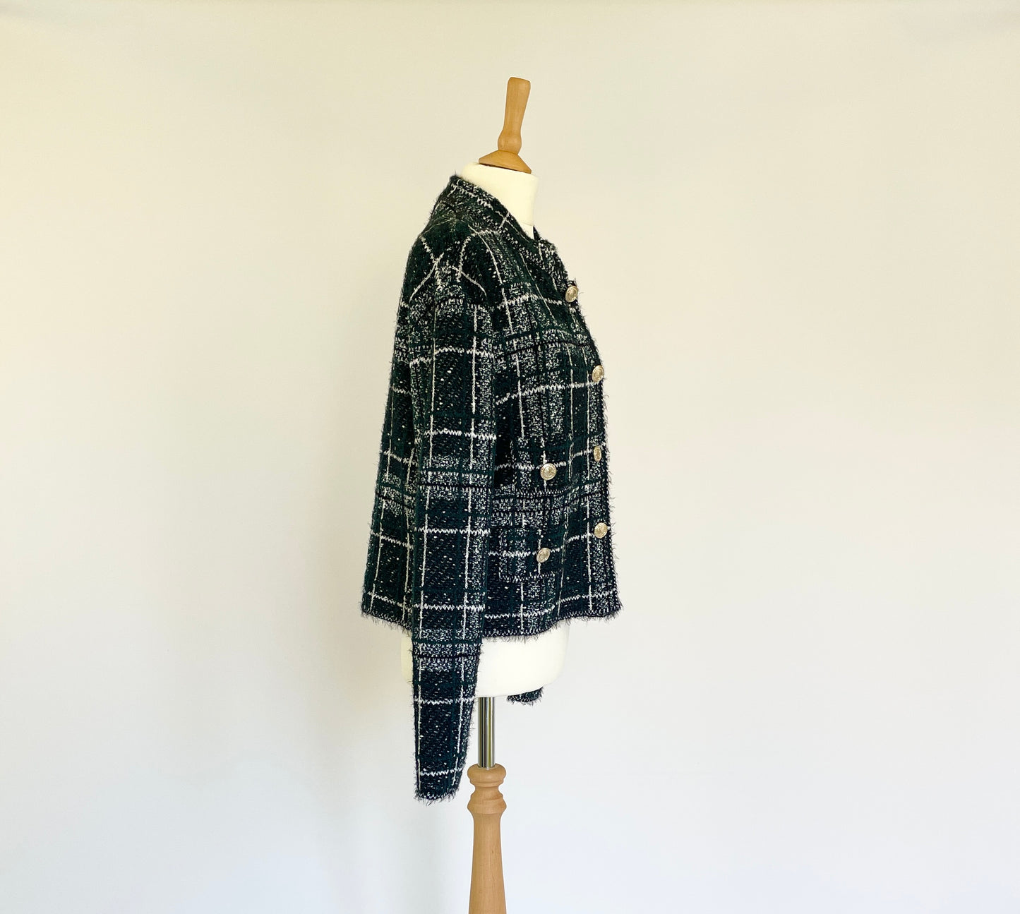 Check Cropped Jacket