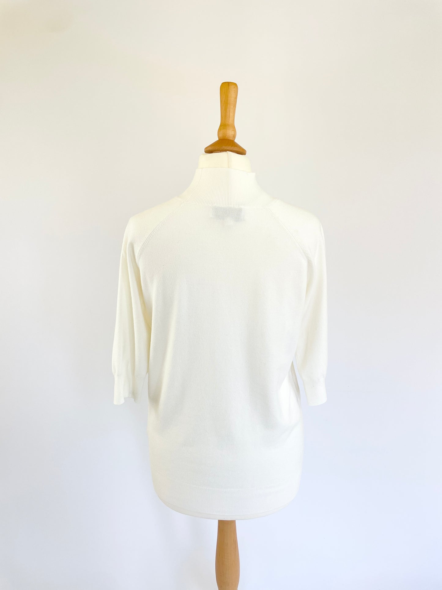 Denise Short Sleeve Turtleneck Jumper - White