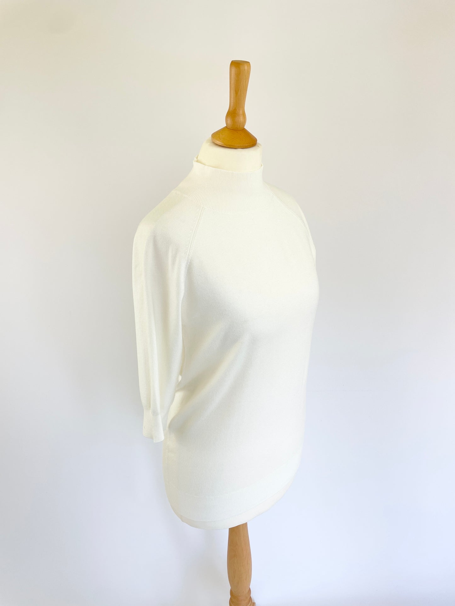 Denise Short Sleeve Turtleneck Jumper - White