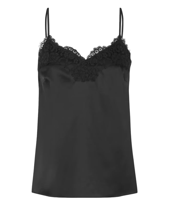 Jade Silk Tank - Black