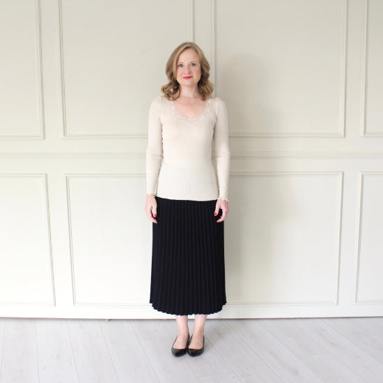 Long Sleeve Top with Lace Detail