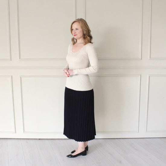 Long Sleeve Top with Lace Detail