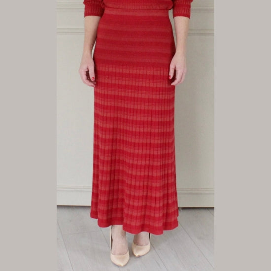Long Flared Knit Skirt