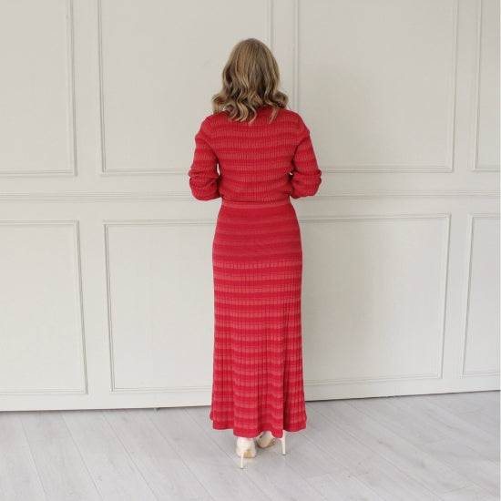 Long Flared Knit Skirt