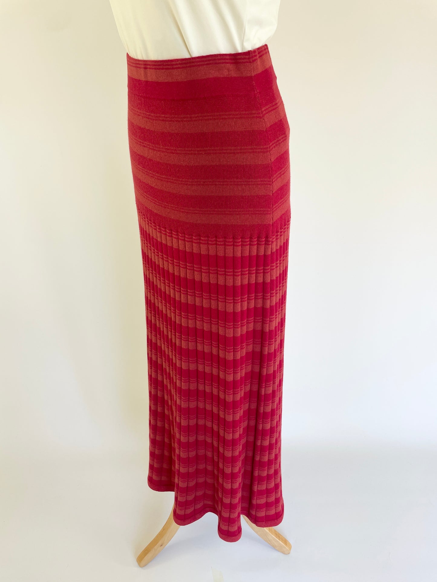 Long Flared Knit Skirt