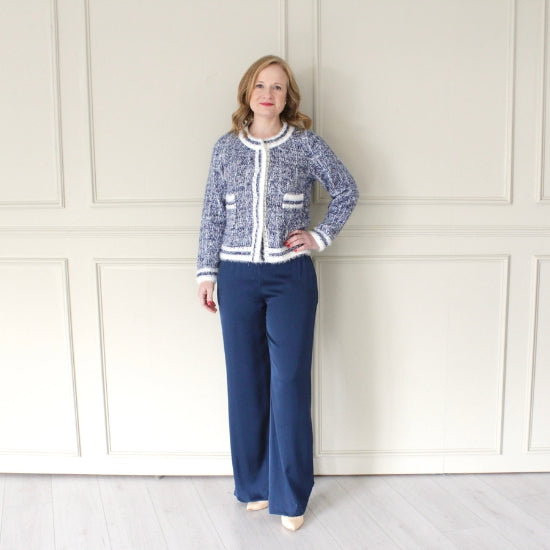 Blue Cropped Jacket