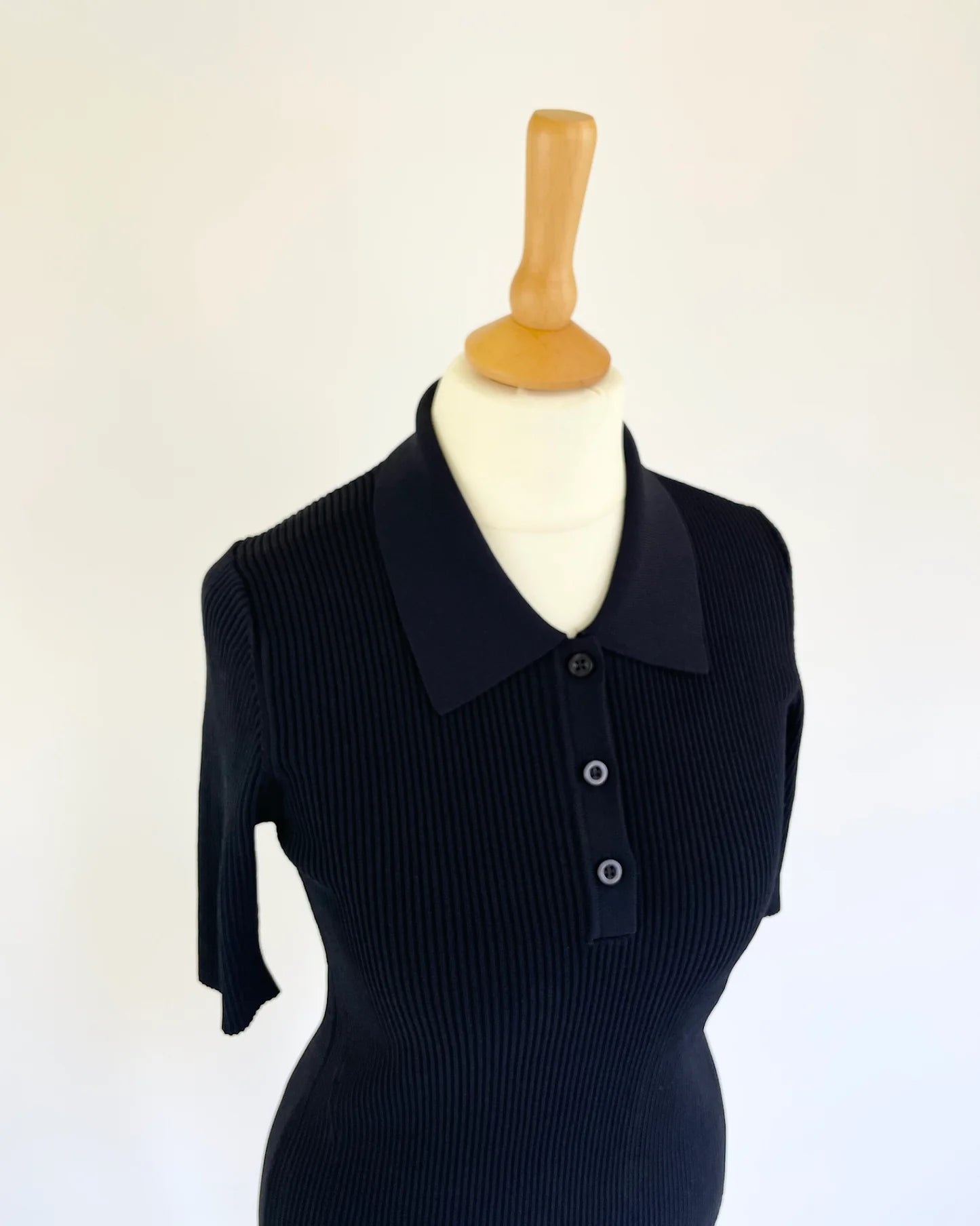 Paloma Fine Knit Polo - Midnight Blue