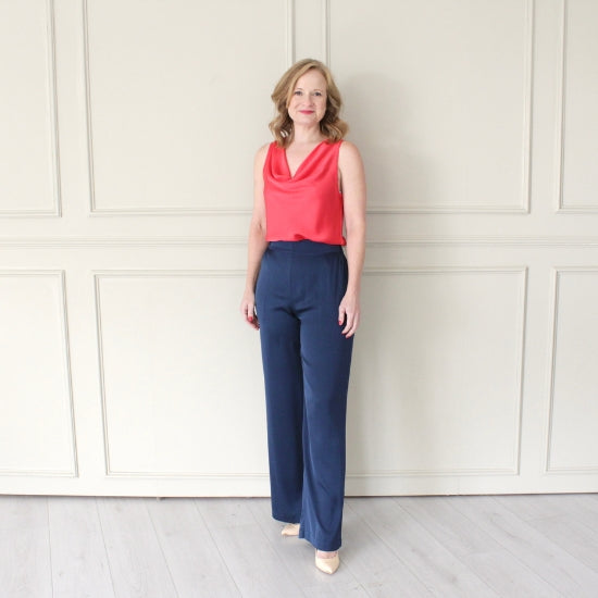 Paris Cowl Neck Silk Top