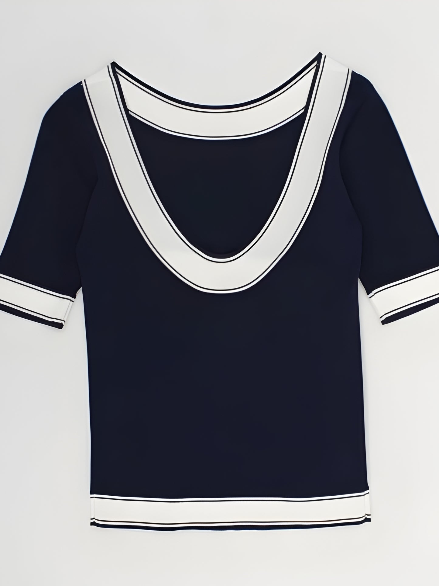 Scoop Back Top Navy