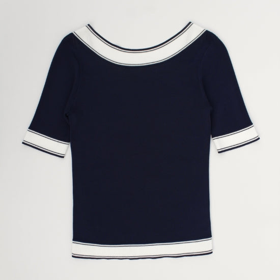 Scoop Back Top Navy