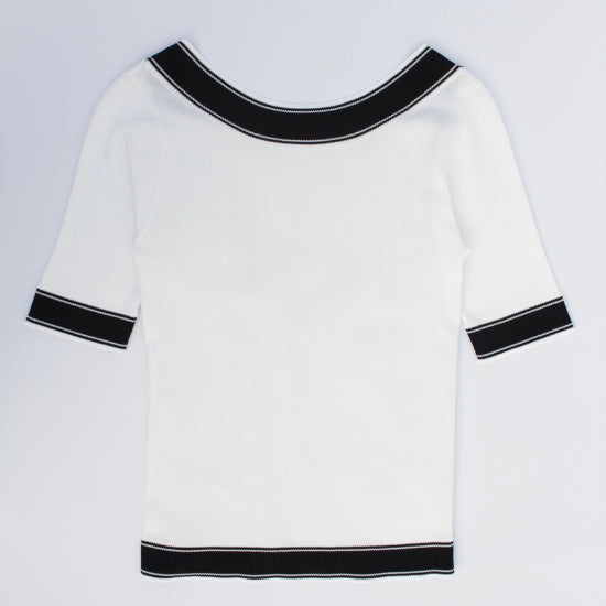 Scoop Back Top White