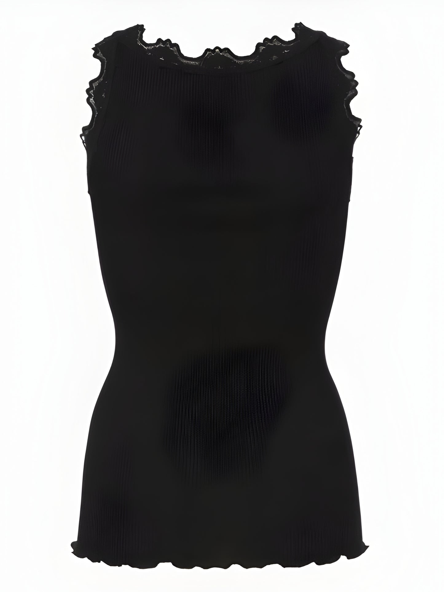 Silk Blend Tank with Lace Detail