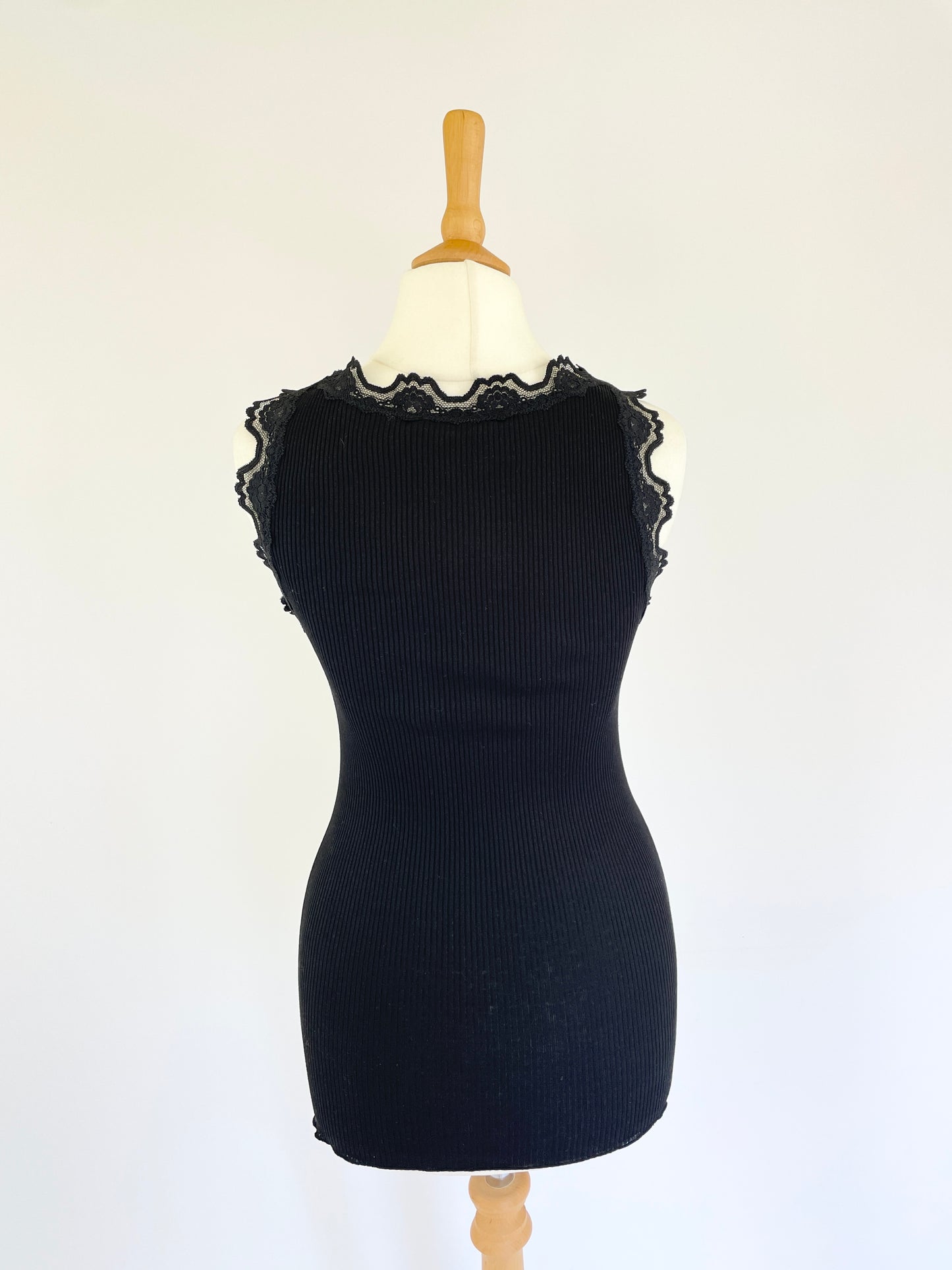 Silk Blend Tank with Lace Detail