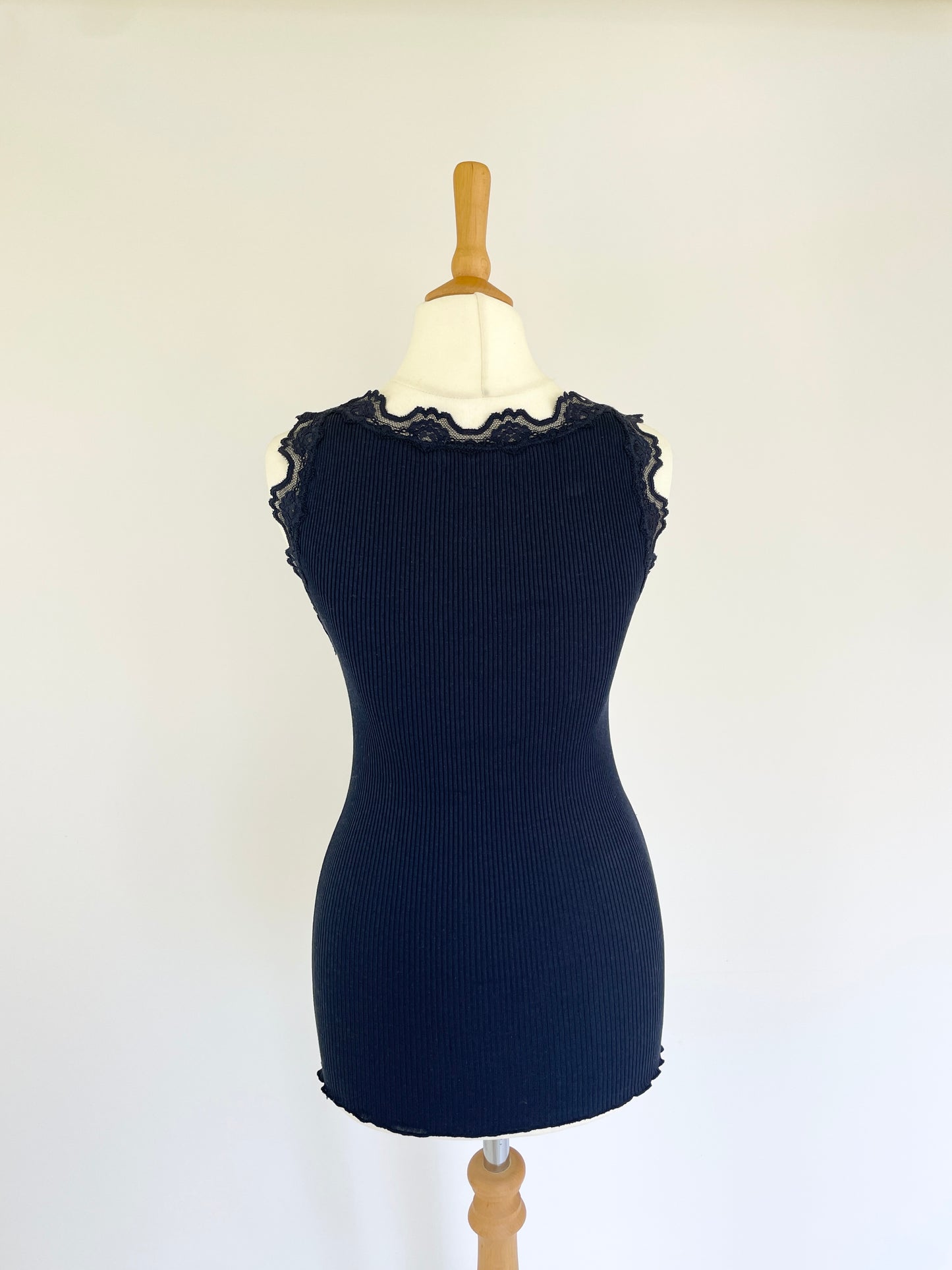Silk Blend Tank with Lace Detail