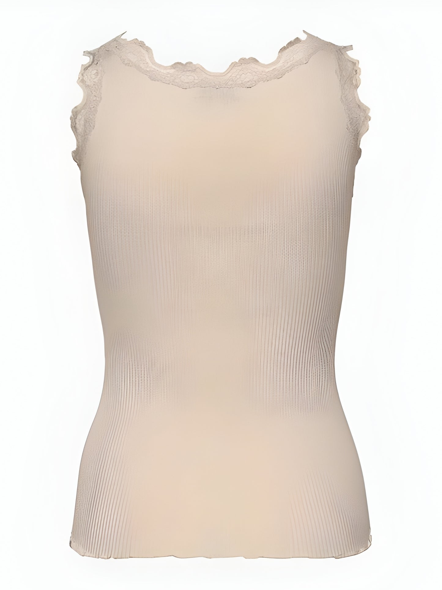 Silk Blend Tank with Lace Detail