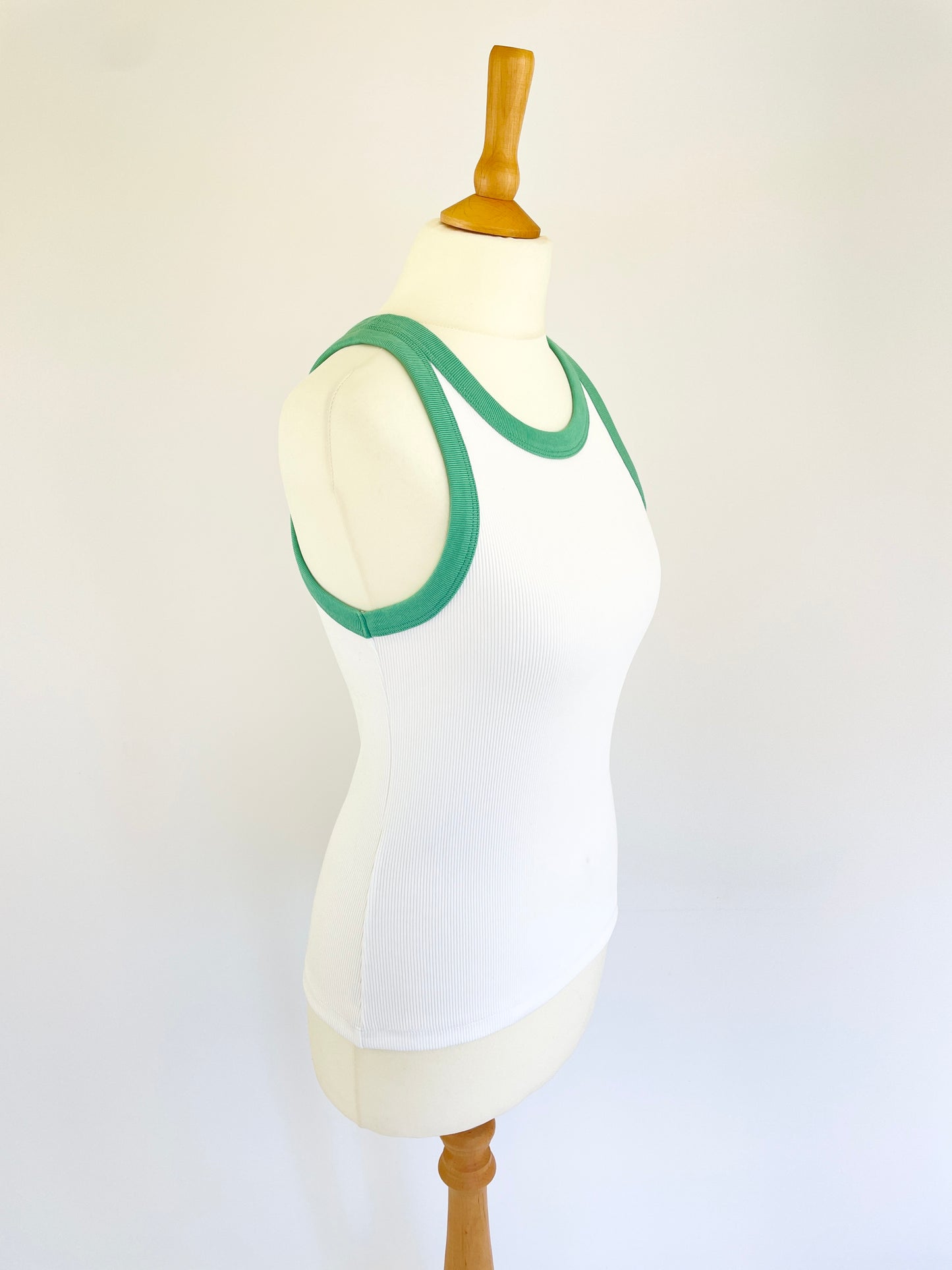 Trish Ribbed Vest Top - Green