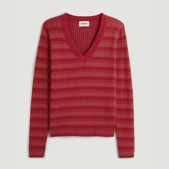 V-Neck Striped Sweater