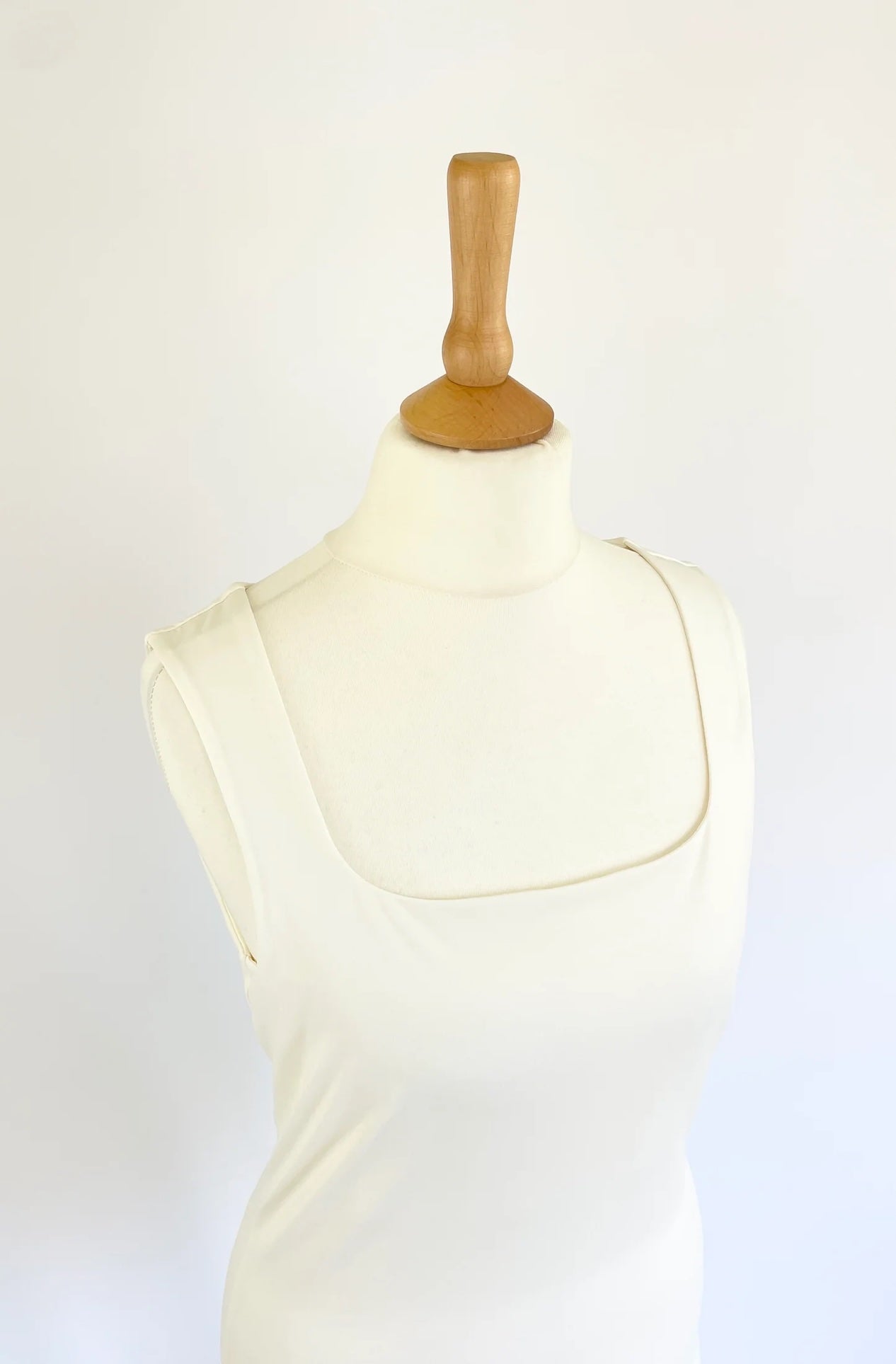 Billie Square Neck Tank - White