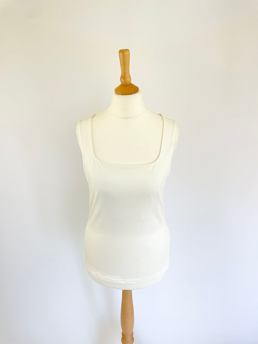 Billie Square Neck Tank - White