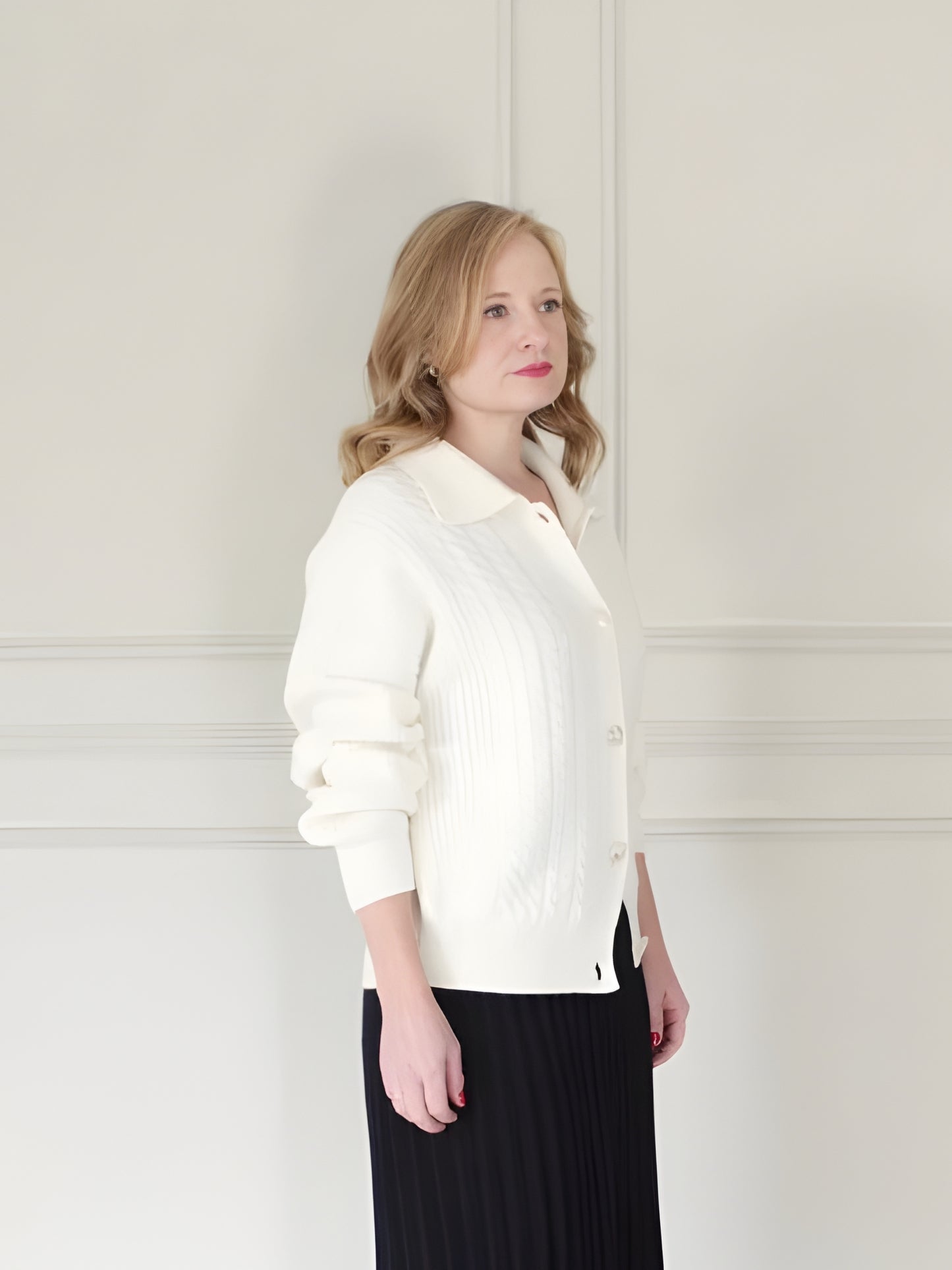Cashmere Mix Cable Cardigan