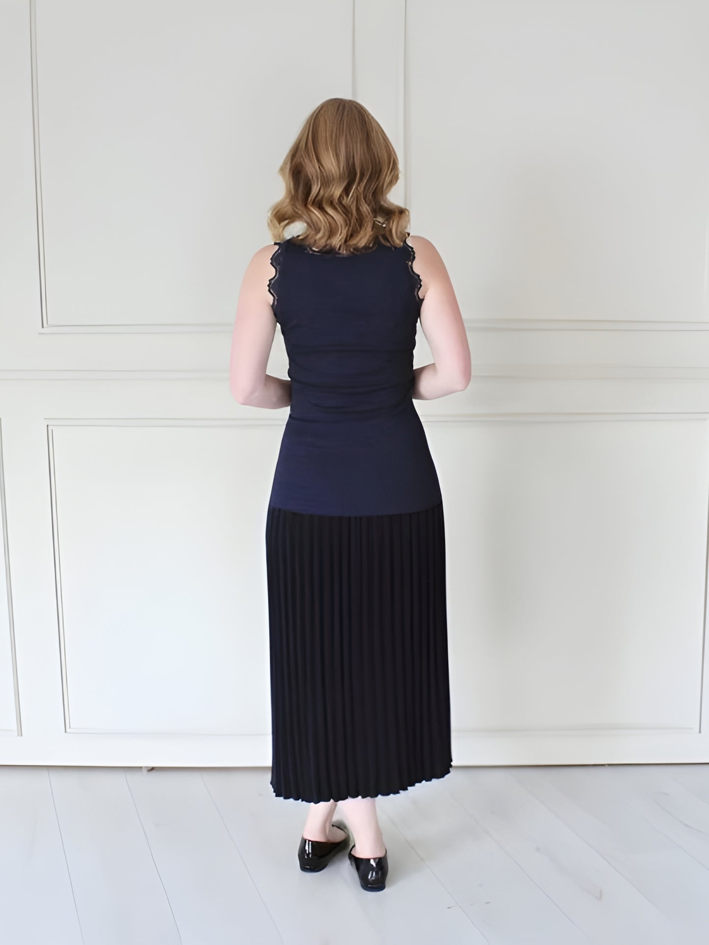 Cashmere Mix Pleated Skirt