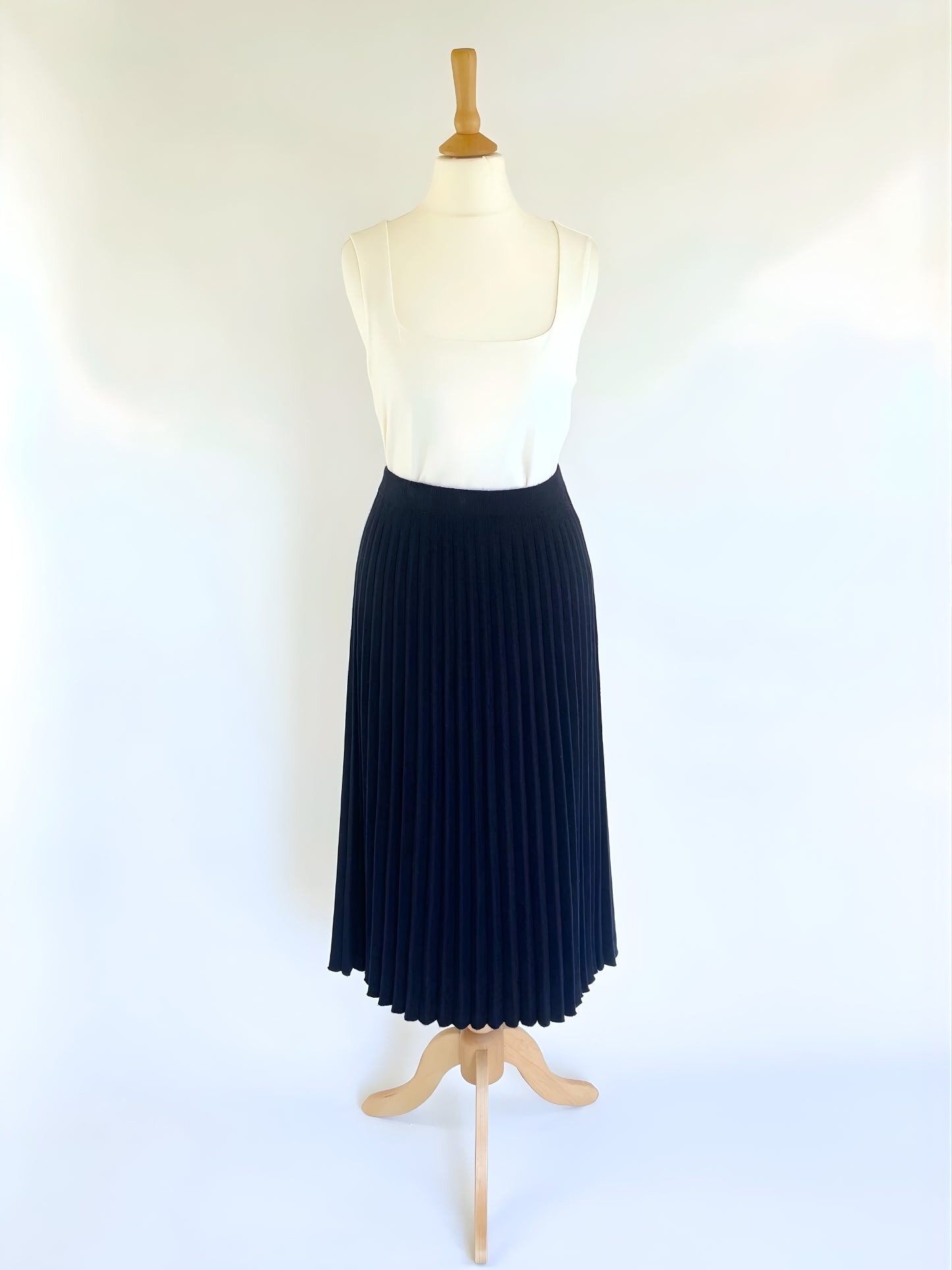 Cashmere Mix Pleated Skirt