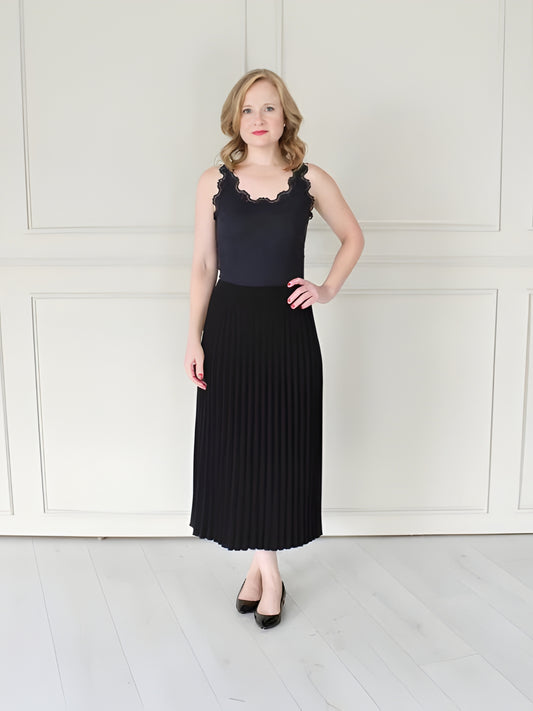 Cashmere Mix Pleated Skirt