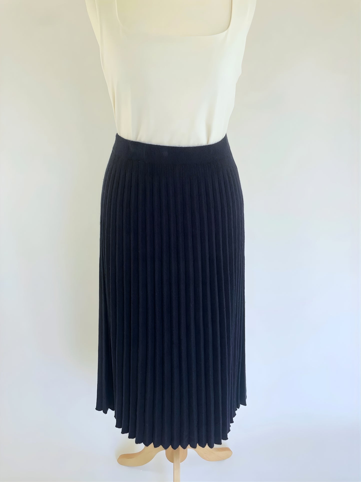 Cashmere Mix Pleated Skirt