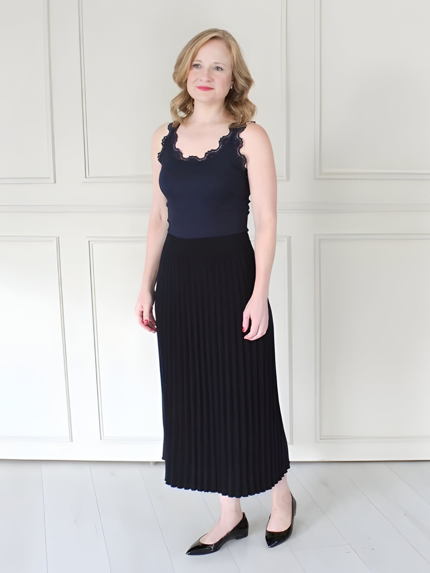 Cashmere Mix Pleated Skirt