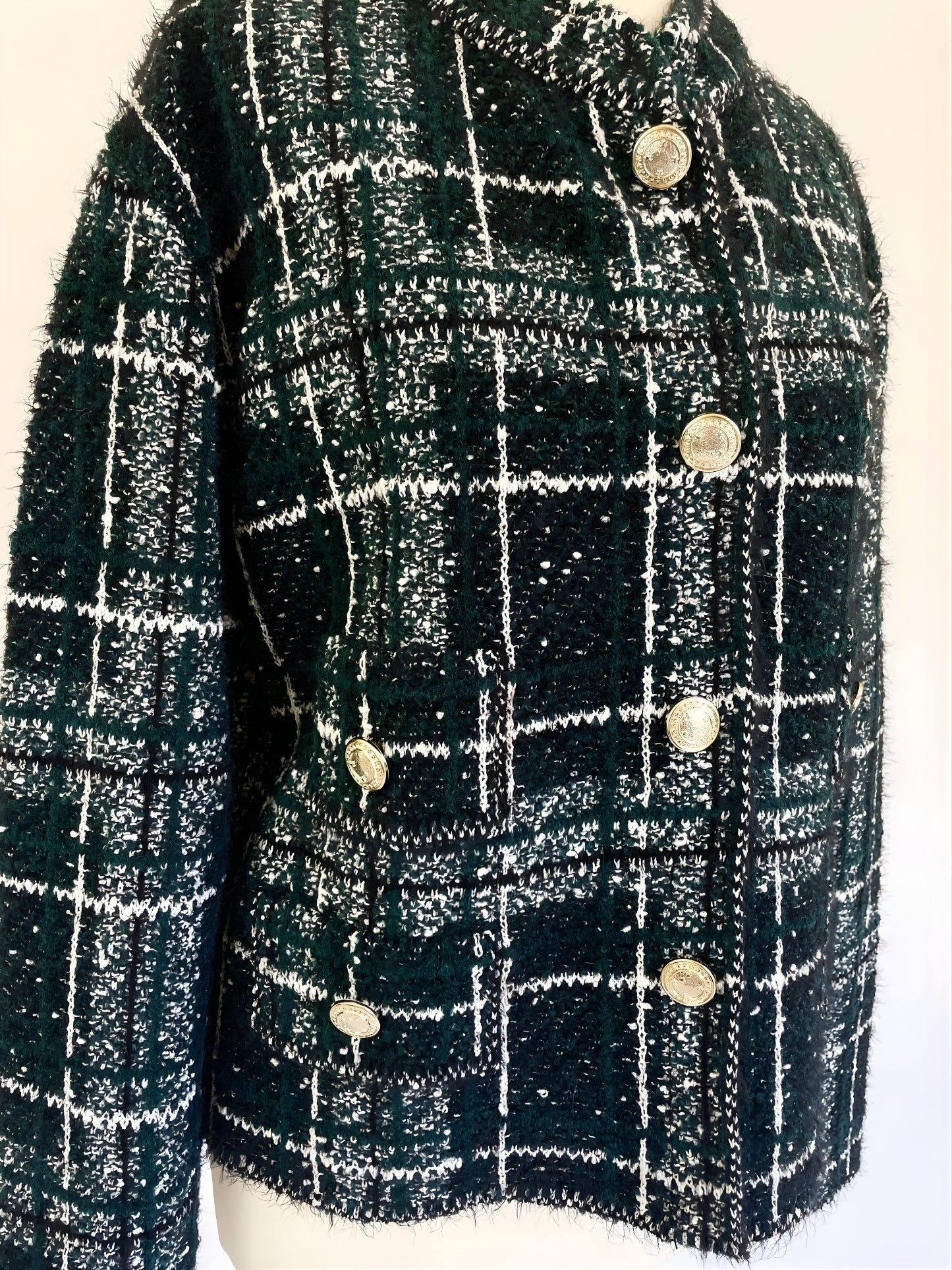 Check Cropped Jacket