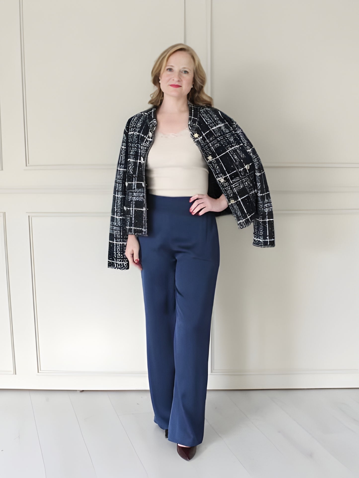 Check Cropped Jacket
