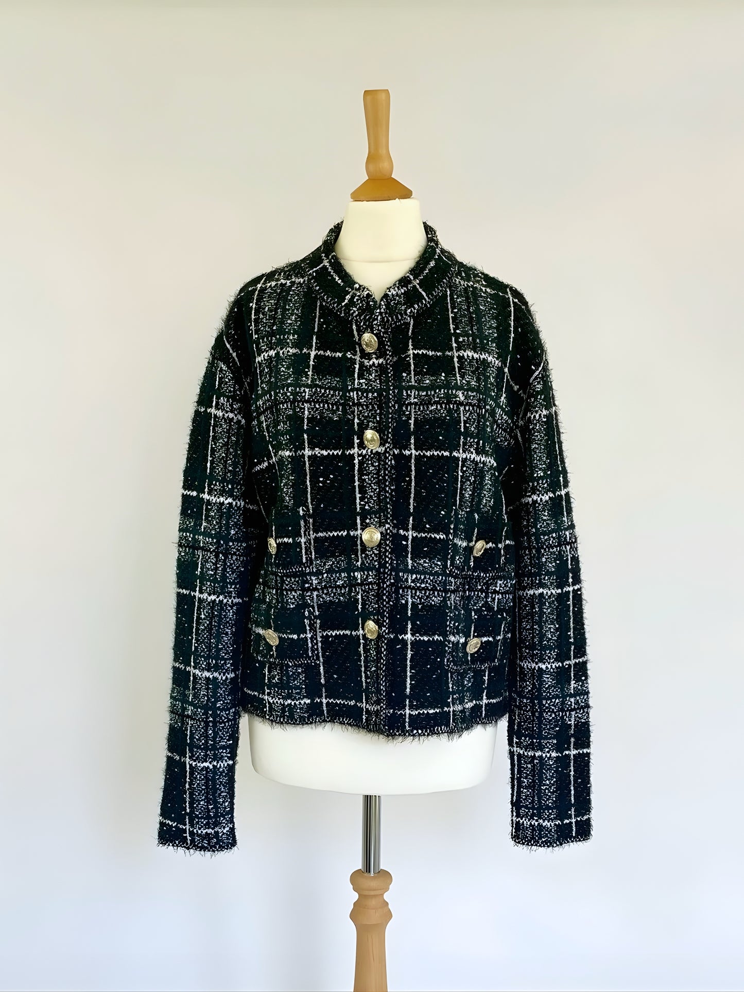 Check Cropped Jacket
